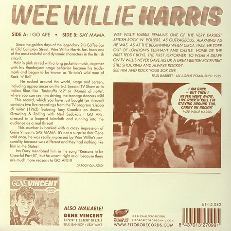 Wee Willie Harris - Going Ape In Portugal
