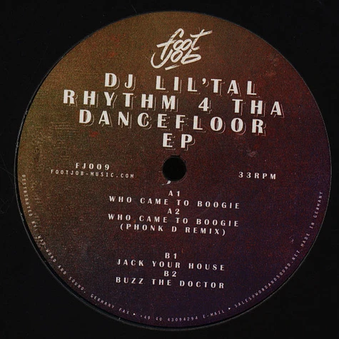 DJ Lil 'tal - Rhythm 4 Tha Dancefloor EP