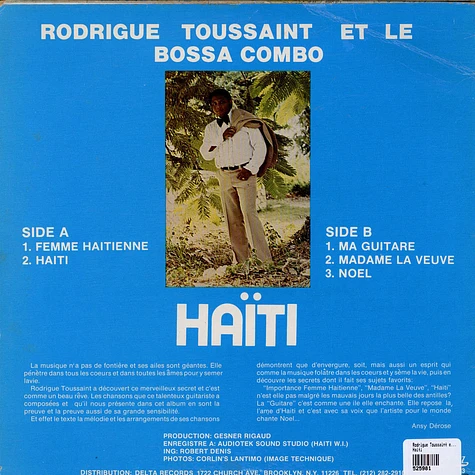 Rodrigue Toussaint et le Bossa Combo - Haïti