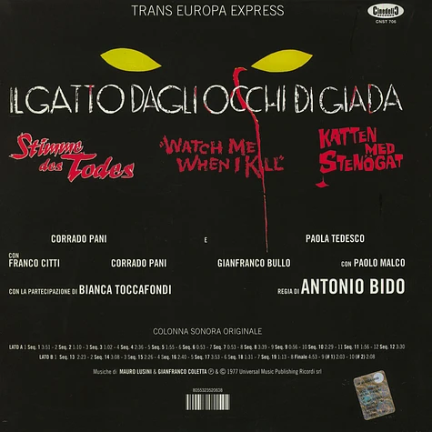 Trans Europa Express - OST Il Gatto Dagli Occhi Di Giada (Watch Me When I Kill)