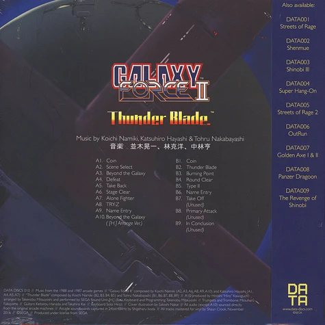 Koichi Namiki / Katsuhiro Hayashi / Tohru Nakabayashi - OST Galaxy Force II / Thunder Blade Colored Vinyl Edition (Original Arcade Scores)