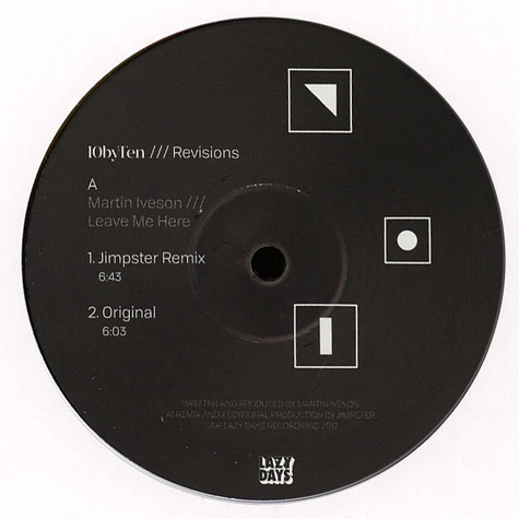 Mark Iveson / Art Of Tones - 10 By Ten / Revisions Jimpster & Fred Everything Remixes