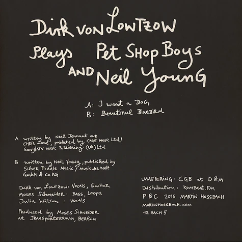 Dirk Von Lowtzow (Tocotronic) - I Want A Dog (Pet Shop Boys Cover)