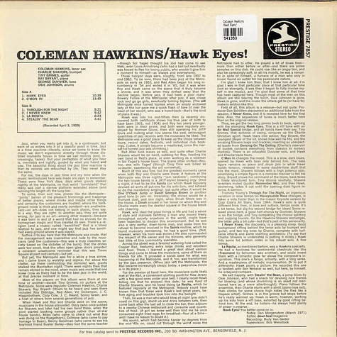 Coleman Hawkins - Hawk Eyes!