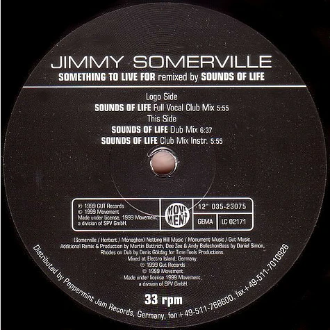 Jimmy Somerville - Something To Live For (Sounds Of Life Remixes)