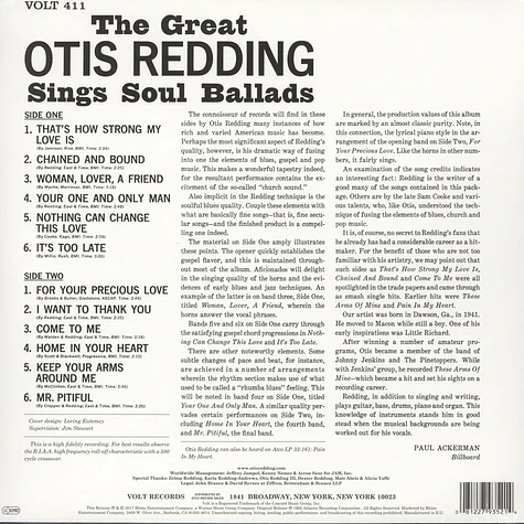 Otis Redding - The Great Otis Redding Sings Soul Ballads