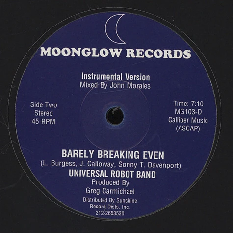 Universal Robot Band - Barely Breaking Even (Full 12:45 John Morales Mix)
