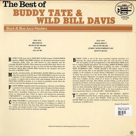 Buddy Tate & Wild Bill Davis - The Best Of Buddy Tate & Wild Bill Davis