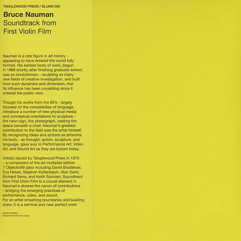 Bruce Naumann - Soundtrack From First Violin Film