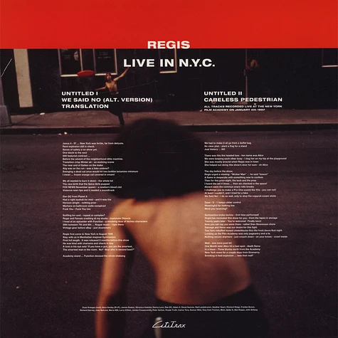 Regis - Live In NYC Red Vinyl Edition