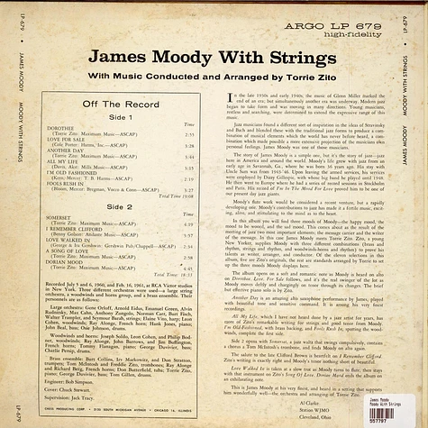 James Moody - Moody With Strings