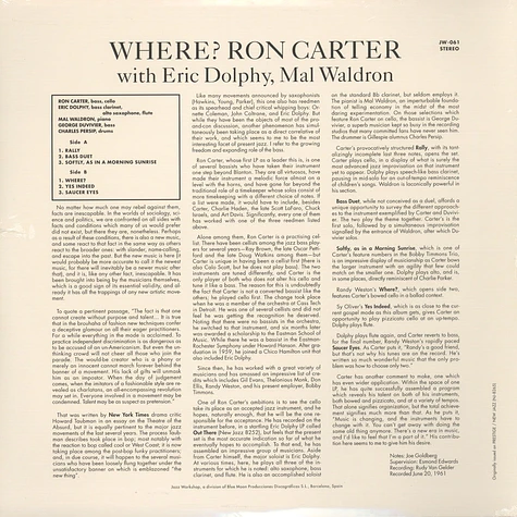 Ron Carter - Where? Feat. Eric Dolphy And Mal Waldron