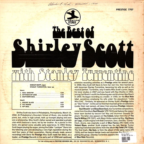 Shirley Scott - The Best Of Shirley Scott With Stanley Turrentine