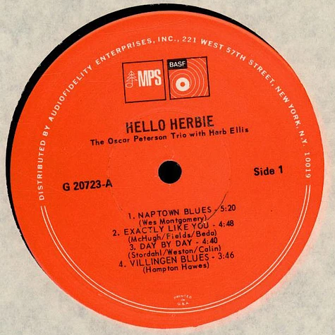 Oscar Peterson Trio, The With Herb Ellis - Hello Herbie