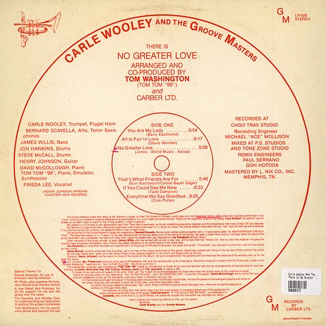 Carle Wooley And The Groove Masters - There Is No Greater Love