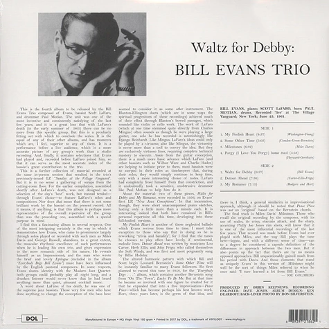 The Bill Evans Trio - Waltz For Debby Gatefold Sleeve Edition