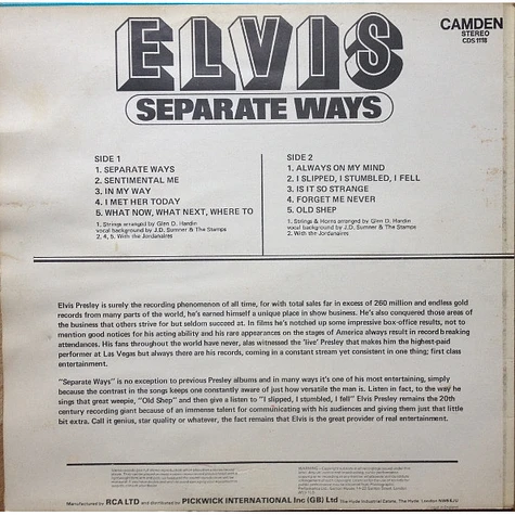 Elvis Presley - Separate Ways