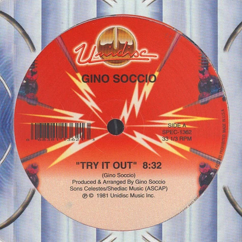 Gino Soccio - Try It Out / I Wanna Take You The