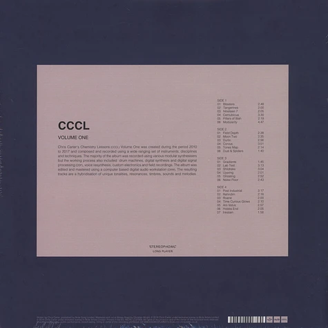Chris Carter - Chemistry Lessons Volume 1 Colored Vinyl Edition