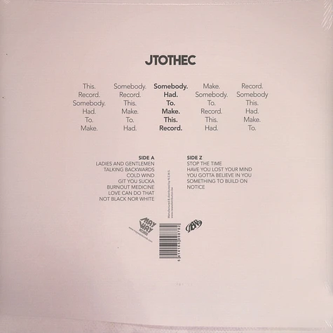 JtotheC - Somebody Had To Make This Record