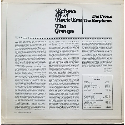 The Crows / The Harptones - Echoes Of A Rock Era