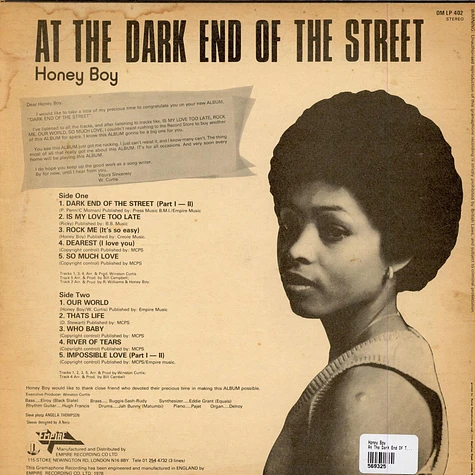 Honey Boy - At The Dark End Of The Street