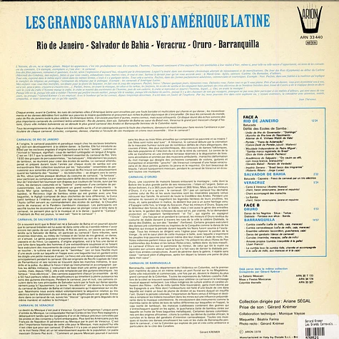 Gerard Kremer - Les Grands Carnavals D'amérique Latine