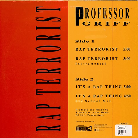 Professor Griff - Rap Terrorist