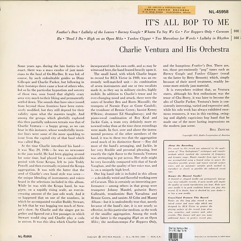 Charlie Ventura And His Orchestra - It's All Bop To Me