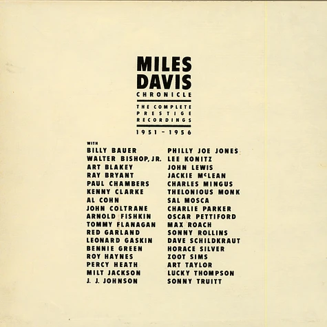 Miles Davis - Chronicle: The Complete Prestige Recordings 1951–1956