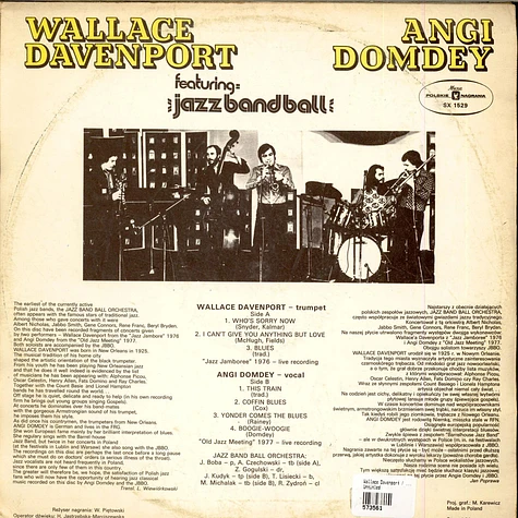Wallace Davenport / Angi Domdey Featuring Jazz Band Ball Orchestra - Untitled
