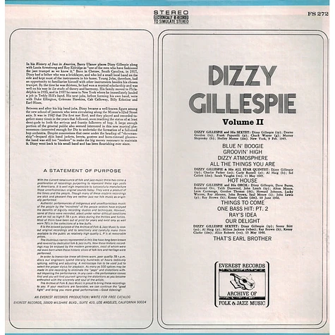 Dizzy Gillespie - Dizzy Gillespie Volume II