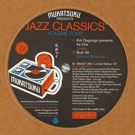 Kirk Degiorgio presents As One & Butti 49 - Jazz Classics Volume 4