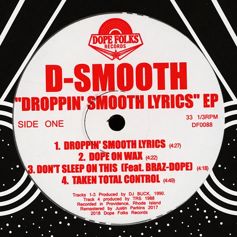 D-Smooth - Droppin' Smooth Lyrics EP