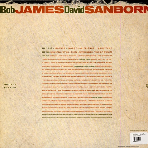 Bob James & David Sanborn - Double Vision