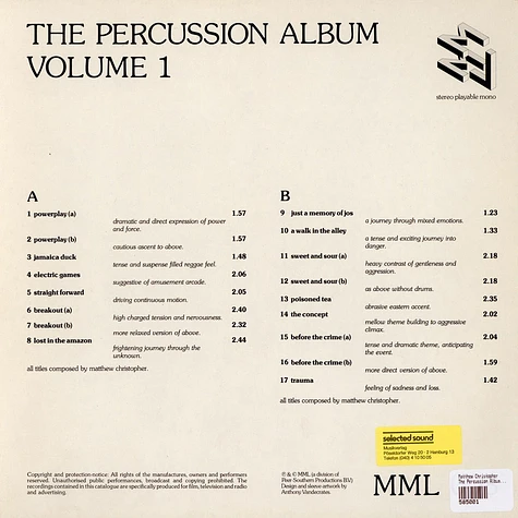 Matthew Christopher - The Percussion Album Volume 1