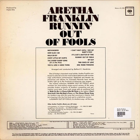 Aretha Franklin - Runnin' Out Of Fools