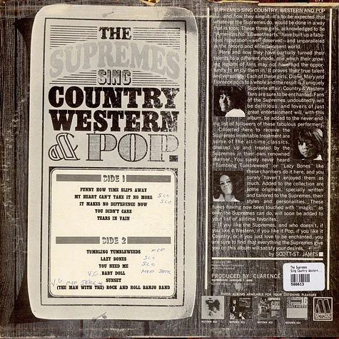 The Supremes - Sing Country Western & Pop