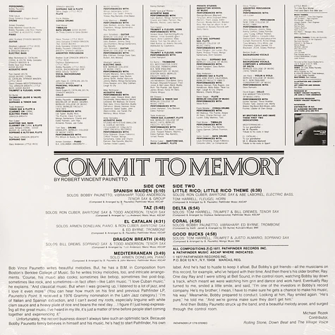 Bobby Paunetto - Commit To Memory