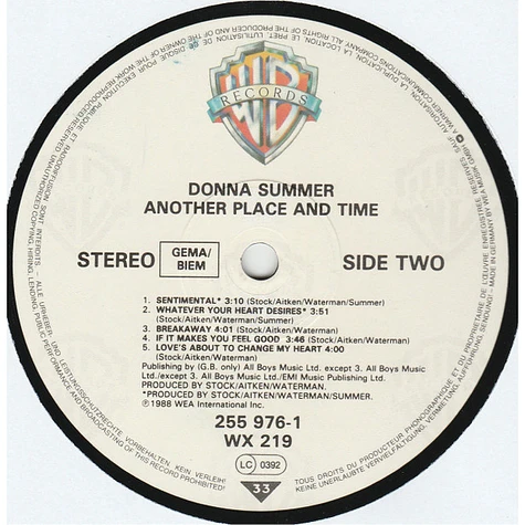 Donna Summer - Another Place And Time