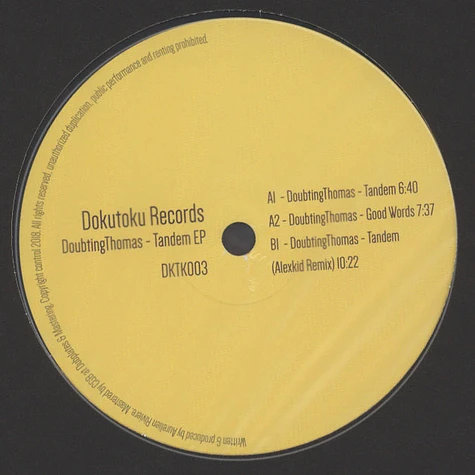 Doubtingthomas - Tandem EP Alexkid Remix