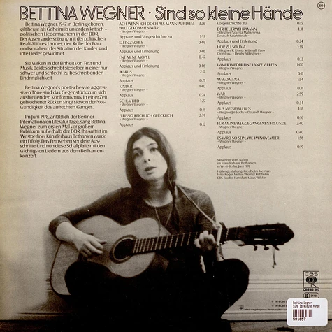 Bettina Wegner - Sind So Kleine Hände
