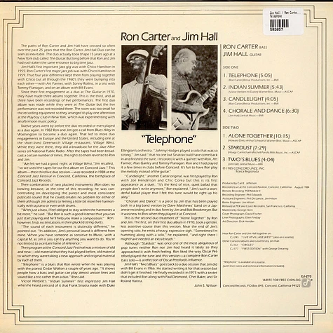 Jim Hall / Ron Carter Duo - Telephone