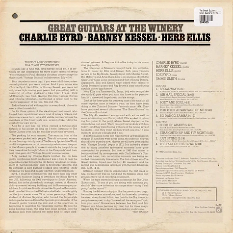 The Great Guitars / Charlie Byrd · Barney Kessel · Herb Ellis - Great Guitars At The Winery