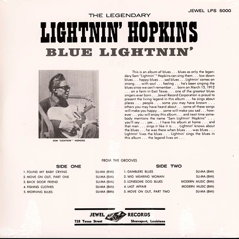 Lightnin' Hopkins - Blue Lightnin'