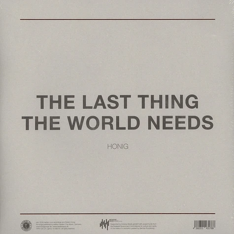 Honig - The Last Thing The World Needs