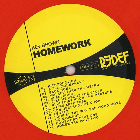 Kev Brown - Homework Colored Vinyl Edition