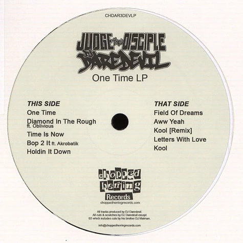 Judge The Disciple & DJ Daredevil - One Time LP