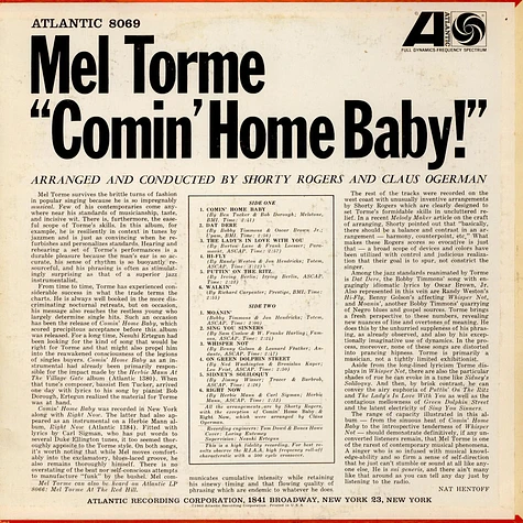 Mel Tormé - Comin' Home Baby!