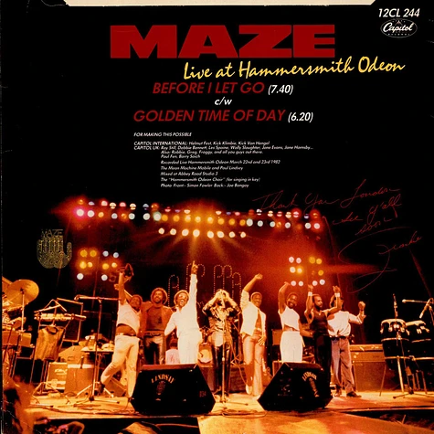 Maze Featuring Frankie Beverly - Before I Let Go / Golden Time Of The Day